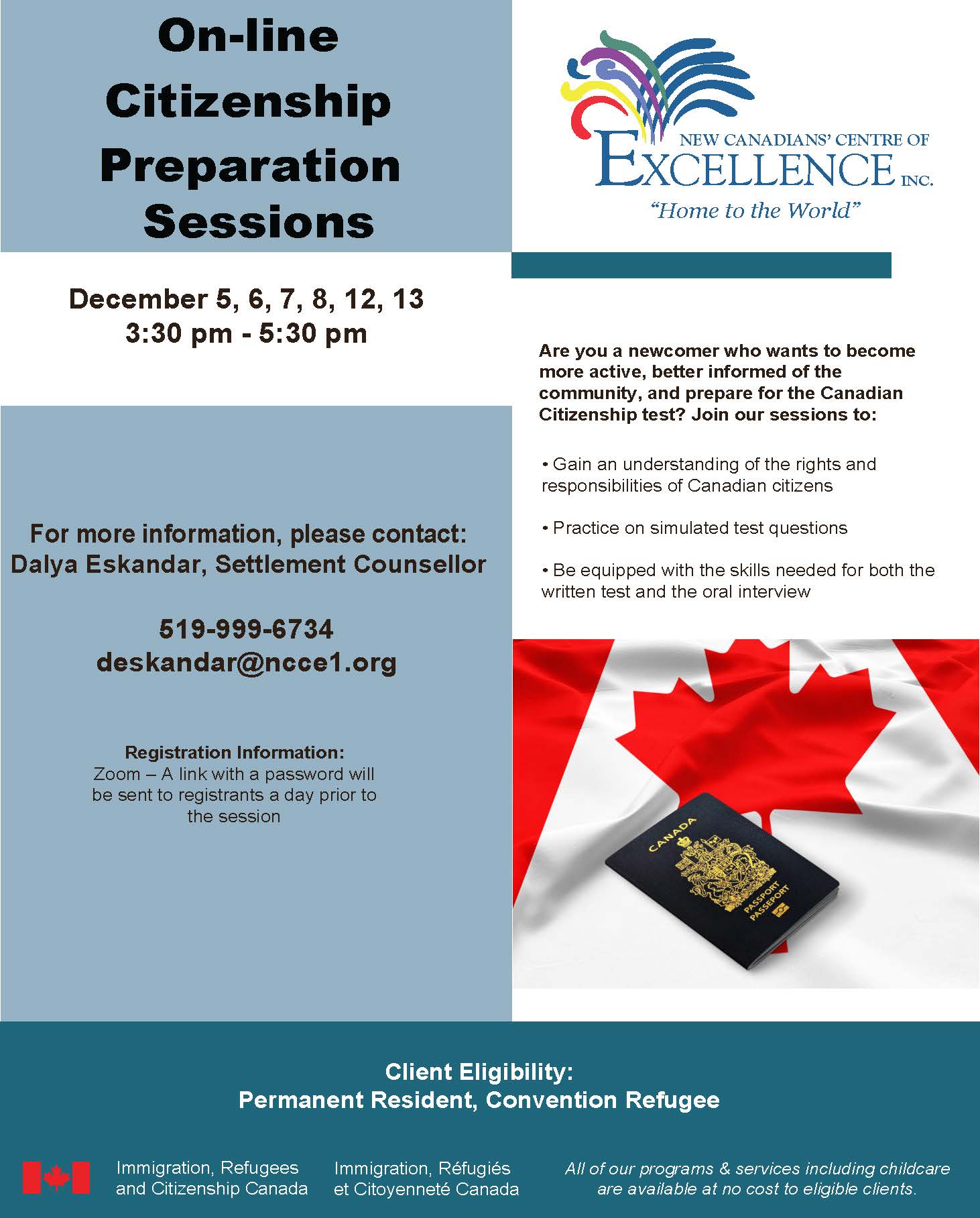 Citizenship Preparation Sessions - New Canadians' Centre of Excellence Inc.
