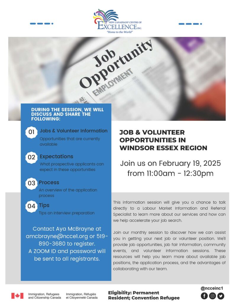 Job & Volunteer Opportunities in Windsor Essex Region